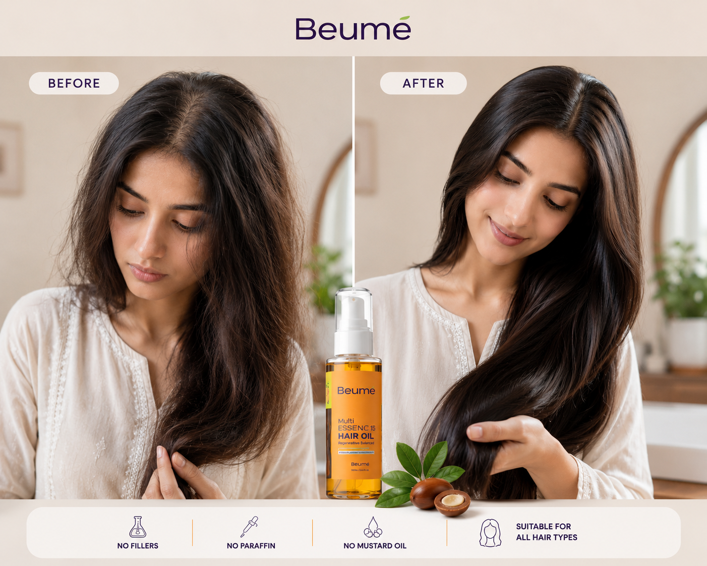 Beume Multi Essence 15 Hair Oil – Nourishing Hair Growth & Repair Oil